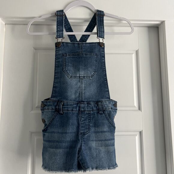 Cherokee Denim Blue Girl Short Overalls Size Large - Picture 1 of 7
